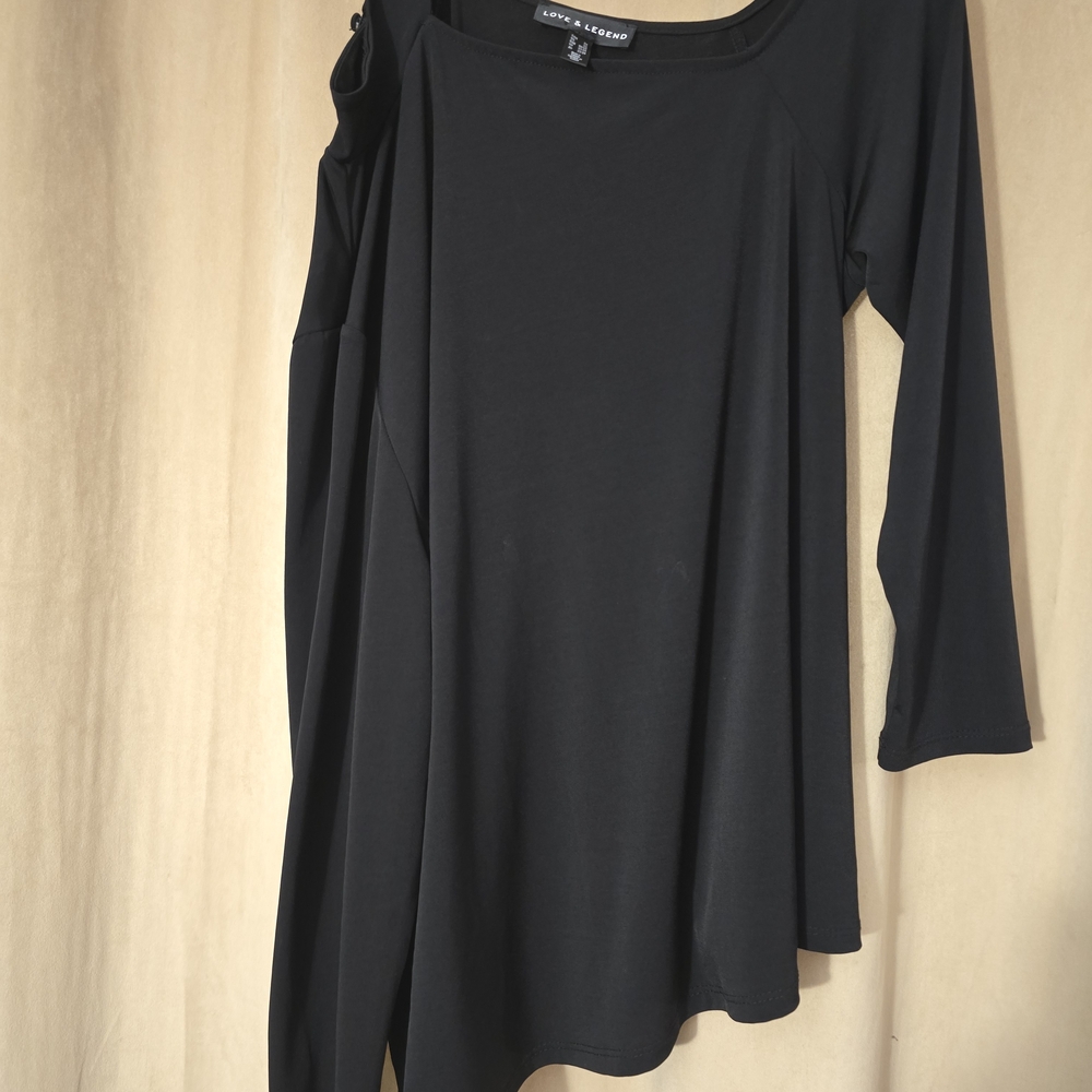 Love & Legend Black Assymetrical Off Shoulder Tunic Size 2X *X Dresses 2/$30*